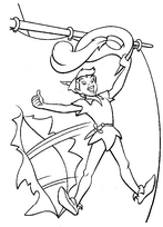 coloriage peter pan traverse la voile